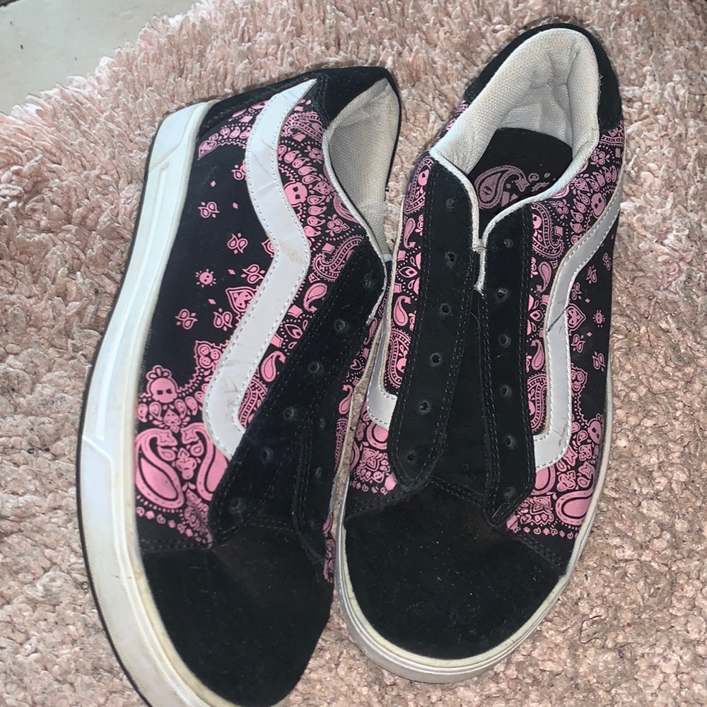 Vans black and pink bandana print